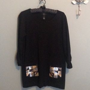 Alfani black tunic sweater S:  P/S